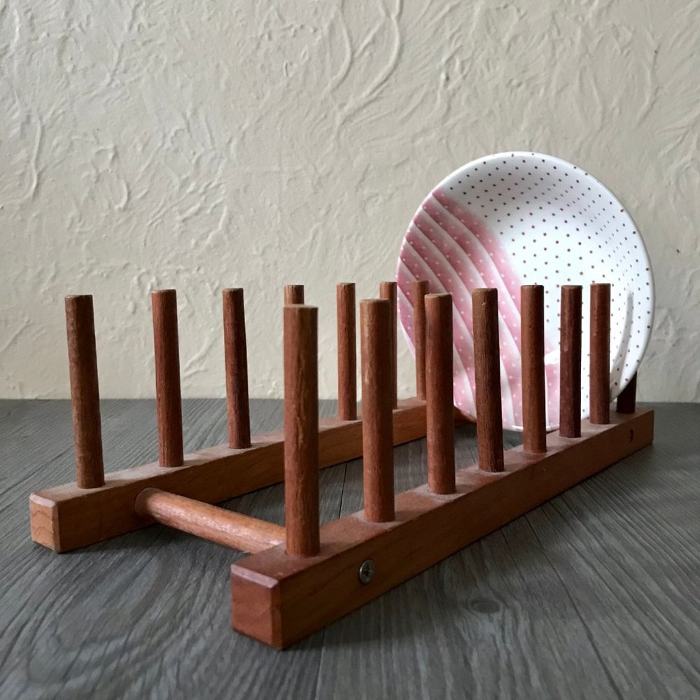 Vintage Wood Plate/Bowl Stand